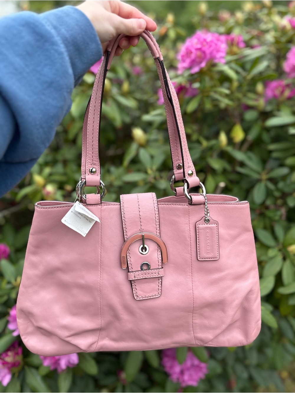 SOLD - Coach Pink Soho Leather East West Tote bag